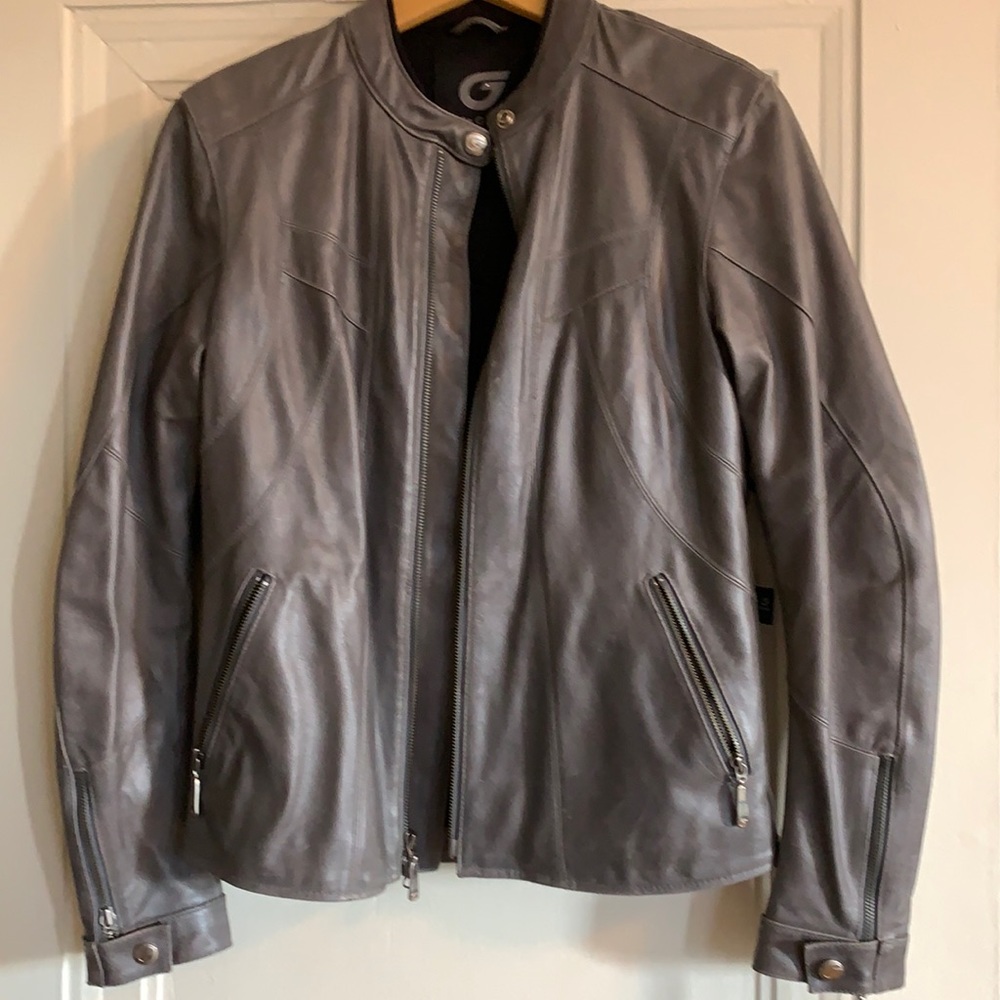 Leather biking jacket